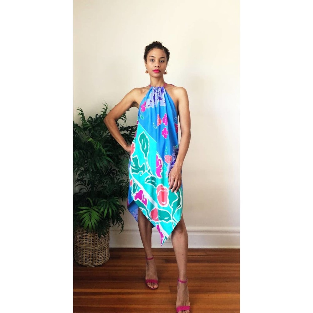 Reworked Bold Floral Dress (Large/XL)